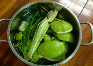 phương pháp xông lá bưởi